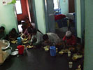 Students at D.E.F enjoying a meal together.